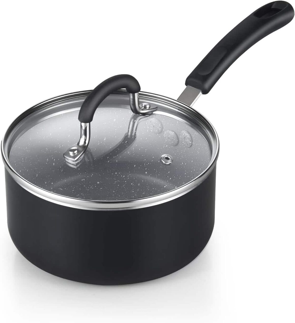 9c9f3e8a-e86c-4076-b7fb-83e8779ea198.jpg Cook N Home - Professional 1 Qt Heavy Aluminum Nonstick Saucepan with Lid, Stay Cool Silicone Handle,Induction Ready - black/marble