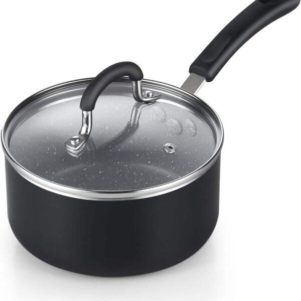 9c9f3e8a-e86c-4076-b7fb-83e8779ea198.jpg Cook N Home - Professional 1 Qt Heavy Aluminum Nonstick Saucepan with Lid, Stay Cool Silicone Handle,Induction Ready - black/marble