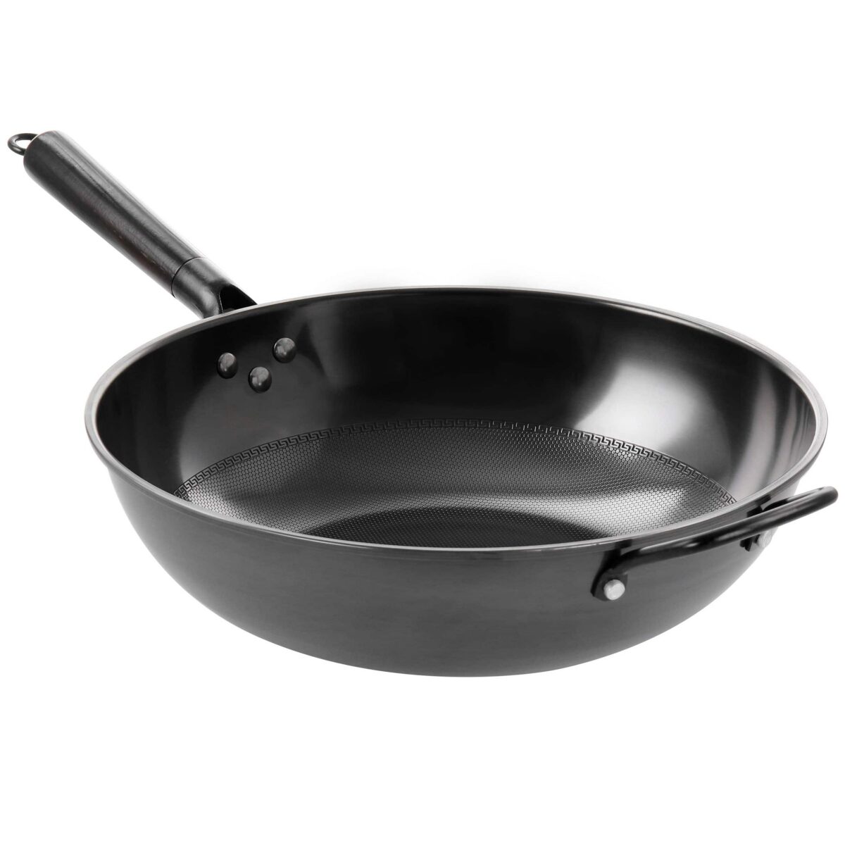 9e0a3570-c7a1-4156-b9da-ca4b0b8cc23f.jpg Gibson - Home Debossed 13 Inch Heavy Gauge Carbon Steel Wok - Black