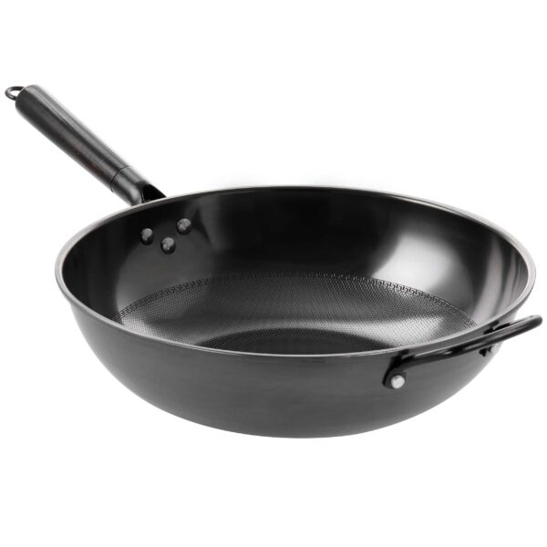 9e0a3570-c7a1-4156-b9da-ca4b0b8cc23f.jpg Gibson - Home Debossed 13 Inch Heavy Gauge Carbon Steel Wok - Black