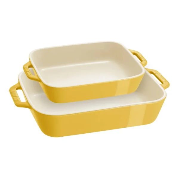 9f21a3c3-588c-49fd-8ea3-594d49537e06.jpg Staub - Ceramic 2-pc Rectangular Baking Dish Set - Citron
