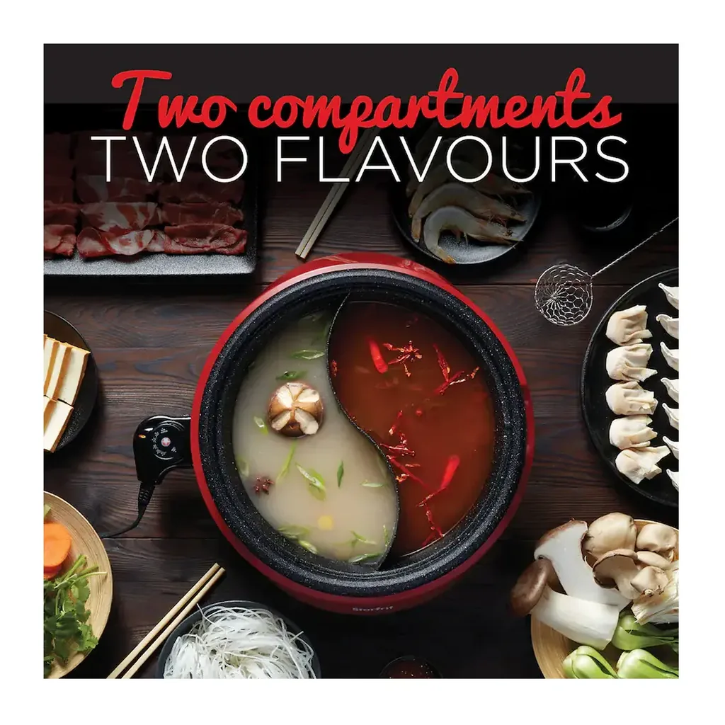 THE ROCK by Starfrit - Dual-Sided 3.2-Qt. Electric Hot Pot - Red – product image 3 THE ROCK by Starfrit - Dual-Sided 3.2-Qt. Electric Hot Pot - Red – product view 3