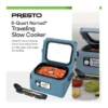 EditionSANI-06017-12170689-02 Presto 06017 8 Quart Nomad Portable Electric Slow Cooker with Locking Lid - Blue