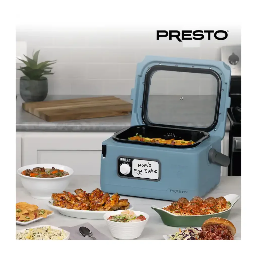 EditionSANI-06017-12170689-06 Presto 06017 8 Quart Nomad Portable Electric Slow Cooker with Locking Lid - Blue