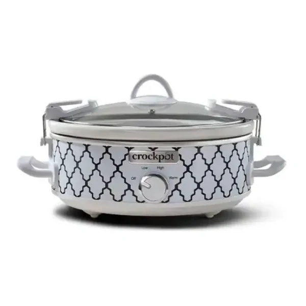 Crockpot - 2.5-Quart Casserole Crock Manual Slow Cooker - White/Blue Pattern – product image 1 Crockpot - 2.5-Quart Casserole Crock Manual Slow Cooker - White/Blue Pattern – product view 1