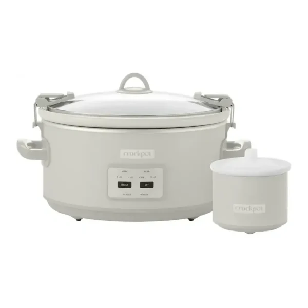 EditionSANI-2157188-11029552-01 Crock-Pot Crockpot 2157188 7 qt. Programmable Slow Cooker with Locking Lid and Little Dipper - Mushroom