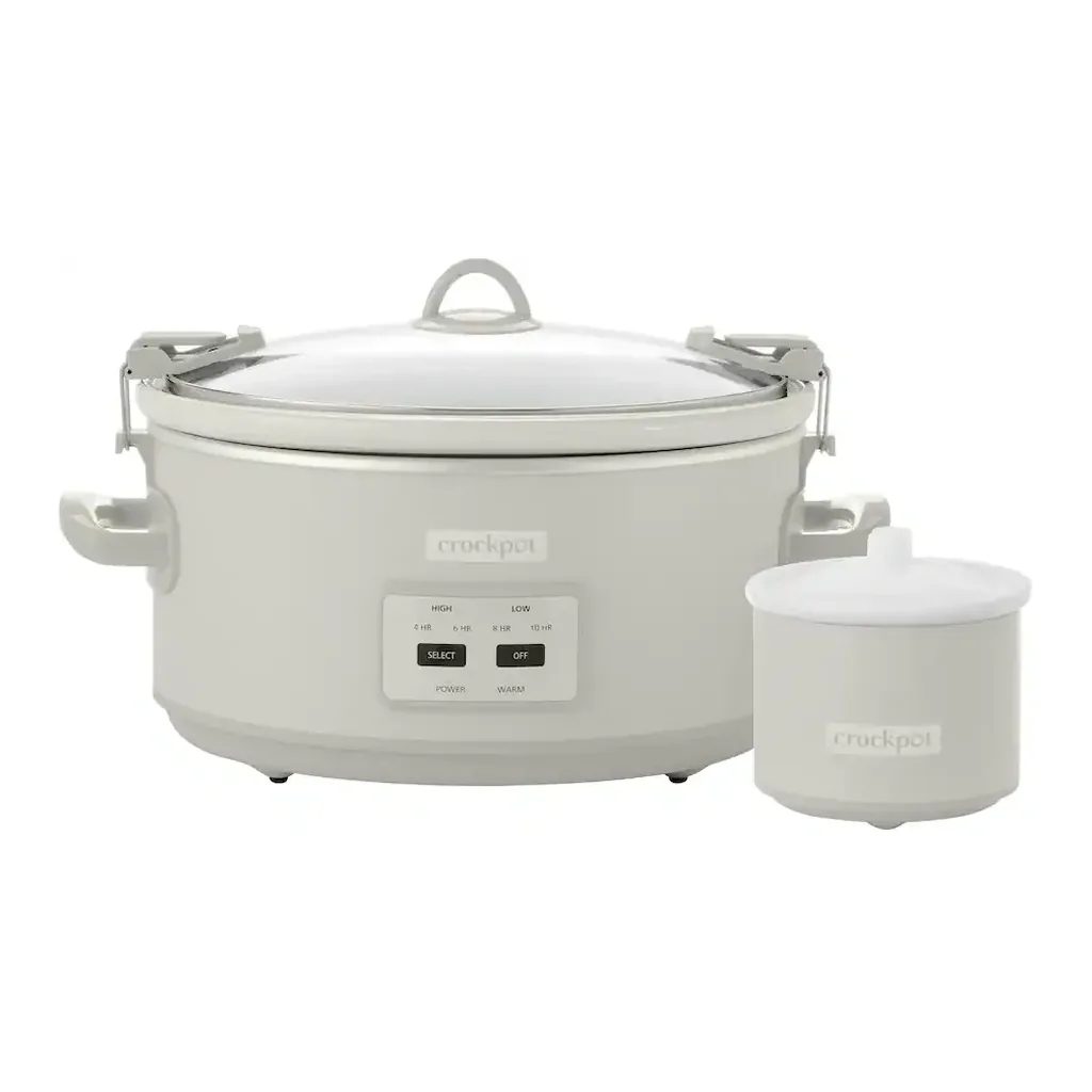 EditionSANI-2157188-11029552-01 Crock-Pot Crockpot 2157188 7 qt. Programmable Slow Cooker with Locking Lid and Little Dipper - Mushroom