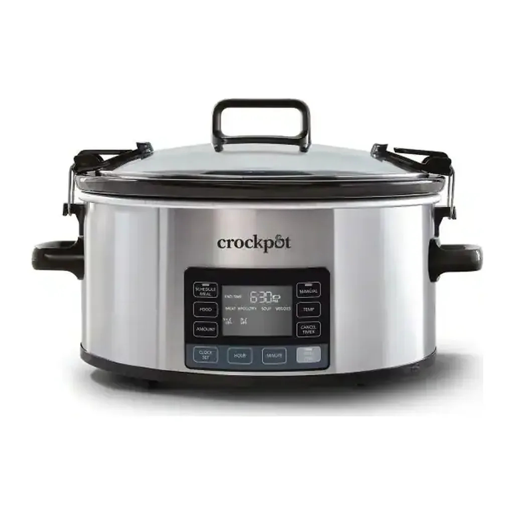 Crockpot - 7-Quart MyTime Cook & Carry Programmable Slow Cooker - Stainless Steel – product image 1 Crockpot - 7-Quart MyTime Cook & Carry Programmable Slow Cooker - Stainless Steel – product view 1