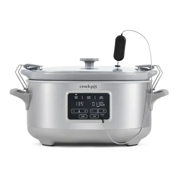 EditionSANI-2176658-13038405-01 Crockpot 2176658 Programmable 7-Quart Cook & Carry Slow Cooker with Sous Vide - Stainless Steel