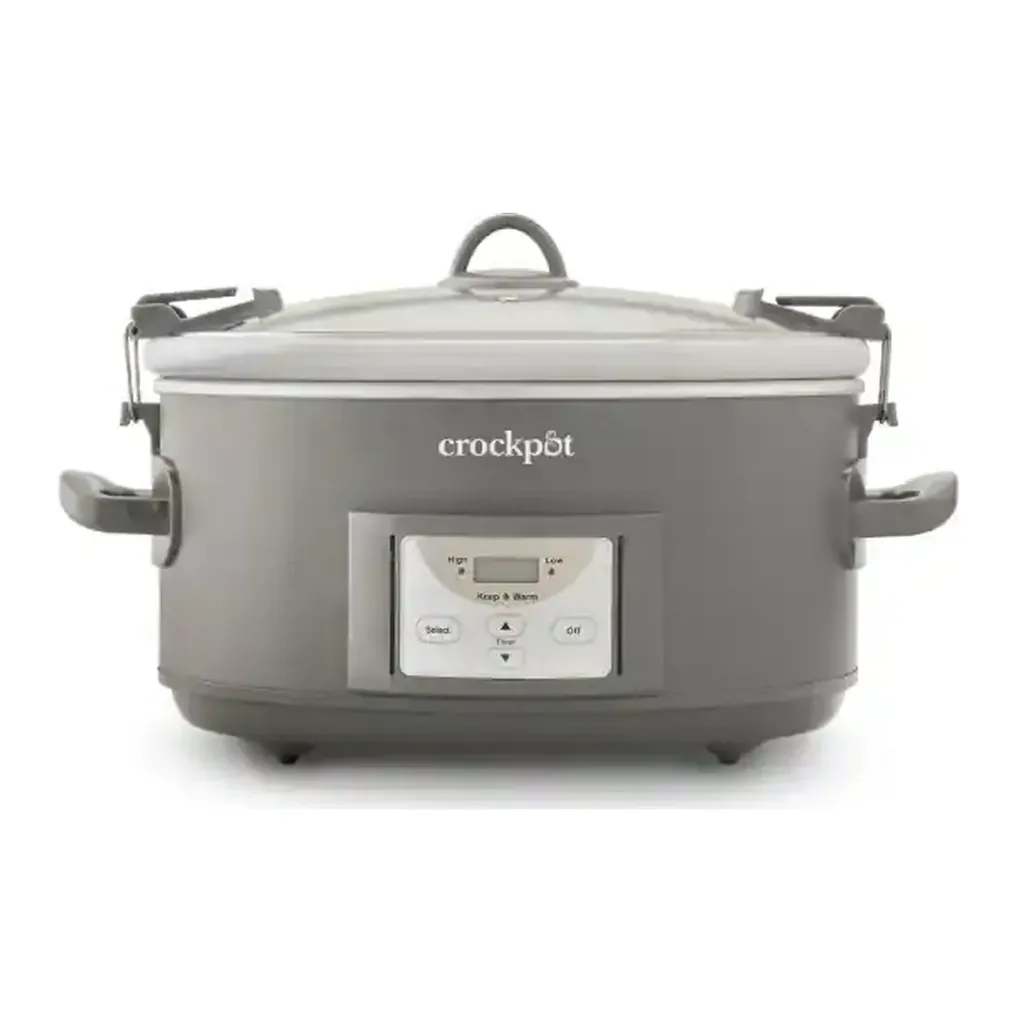 Crockpot - Programmable 7-Quart Cook & Carry Slow Cooker - Gray – product image 1 Crockpot - Programmable 7-Quart Cook & Carry Slow Cooker - Gray – product view 1