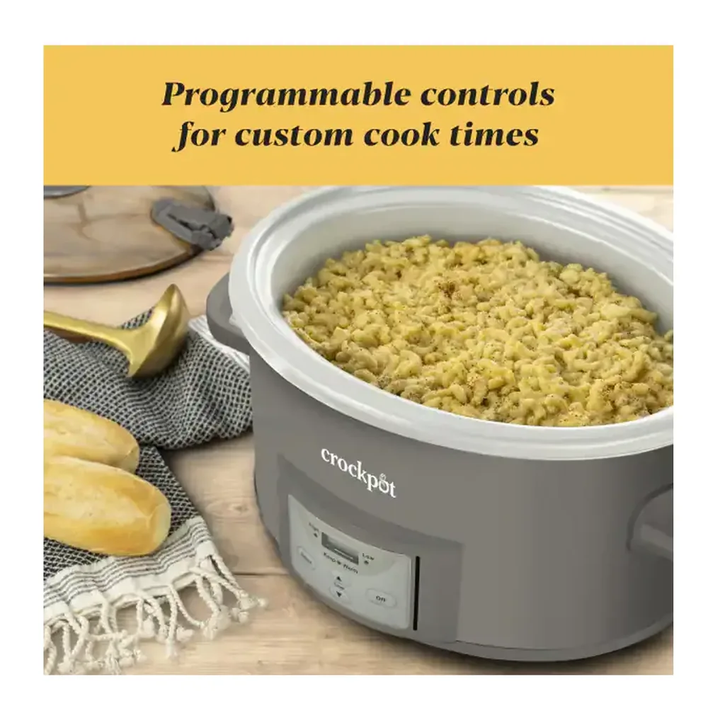 Crockpot - Programmable 7-Quart Cook & Carry Slow Cooker - Gray – product image 4 Crockpot - Programmable 7-Quart Cook & Carry Slow Cooker - Gray – product view 4