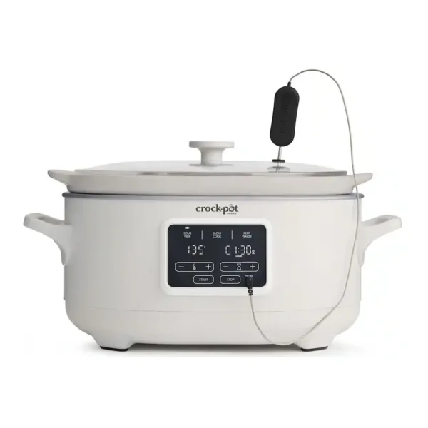 Crockpot - Crock-Pot Programmable 6-Quart Ceramic Slow Cooker with Sous Vide - Oat Milk – product image 1 Crockpot - Crock-Pot Programmable 6-Quart Ceramic Slow Cooker with Sous Vide - Oat Milk – product view 1