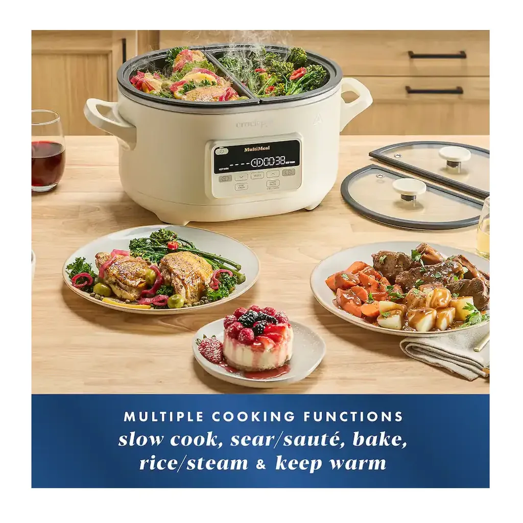 Crockpot - MultiMeal Multicooker and Programmable Slow Cooker with Bake Function - Oat Milk – product image 2 Crockpot - MultiMeal Multicooker and Programmable Slow Cooker with Bake Function - Oat Milk – product view 2