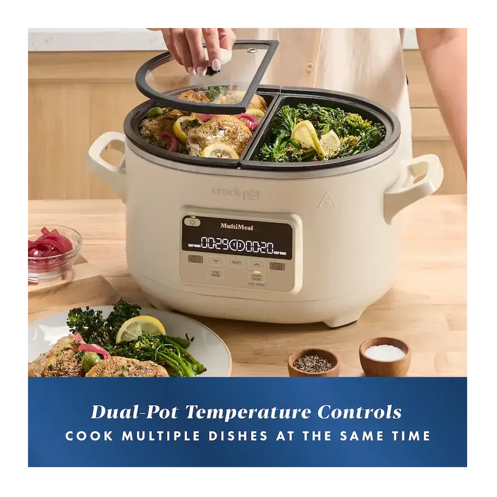 Crockpot - MultiMeal Multicooker and Programmable Slow Cooker with Bake Function - Oat Milk – product image 3 Crockpot - MultiMeal Multicooker and Programmable Slow Cooker with Bake Function - Oat Milk – product view 3