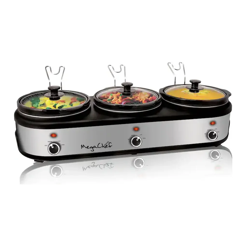 EditionSANI-310109458M-10119927-05 MegaChef Triple 2.5-Quart Slow Cooker and Buffet Server