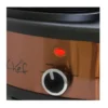 EditionSANI-310109462M-10121223-05 MegaChef 310109462M Round Triple 1.5 Quart Slow Cooker and Buffet Server in Brushed and Black - Copper