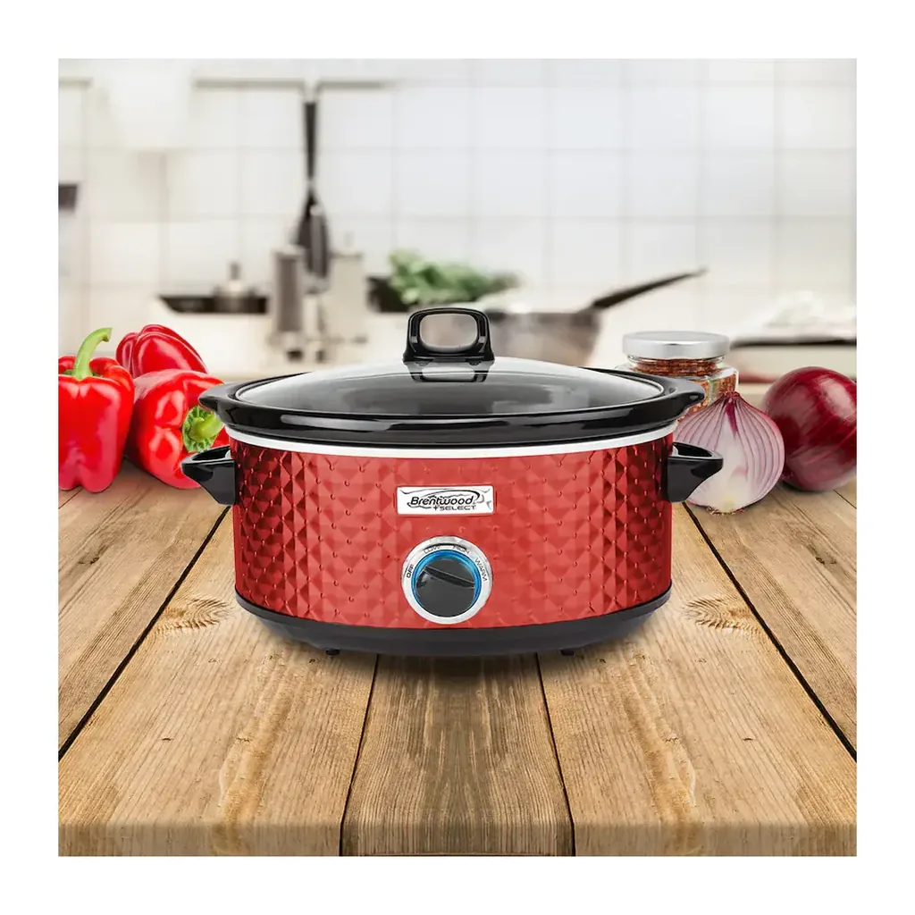 Brentwood - Select 7 Quart Slow Cooker - Red – product image 3 Brentwood - Select 7 Quart Slow Cooker - Red – product view 3