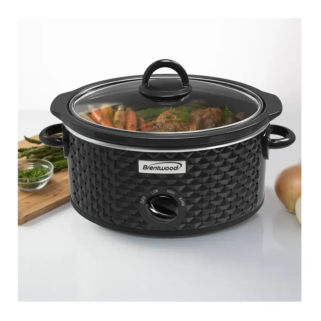 Brentwood - 3.5 Quart Diamond Pattern Slow Cooker - Black – product image 3 Brentwood - 3.5 Quart Diamond Pattern Slow Cooker - Black – product view 3