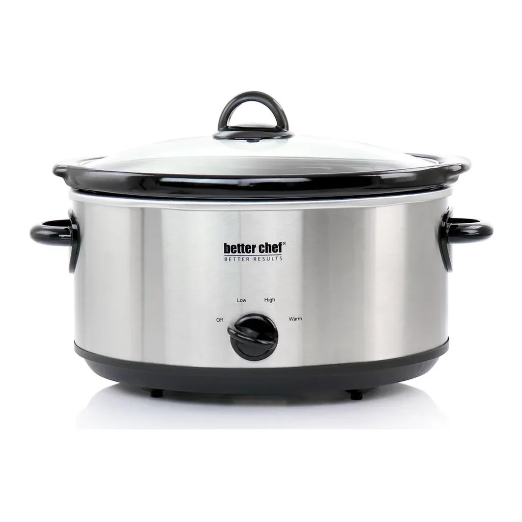 Better Chef - 6 Quart Oval Slow Cooker with Removable Stoneware Crock in Stainless Steel - Silver – product image 6 Better Chef - 6 Quart Oval Slow Cooker with Removable Stoneware Crock in Stainless Steel - Silver – product view 6