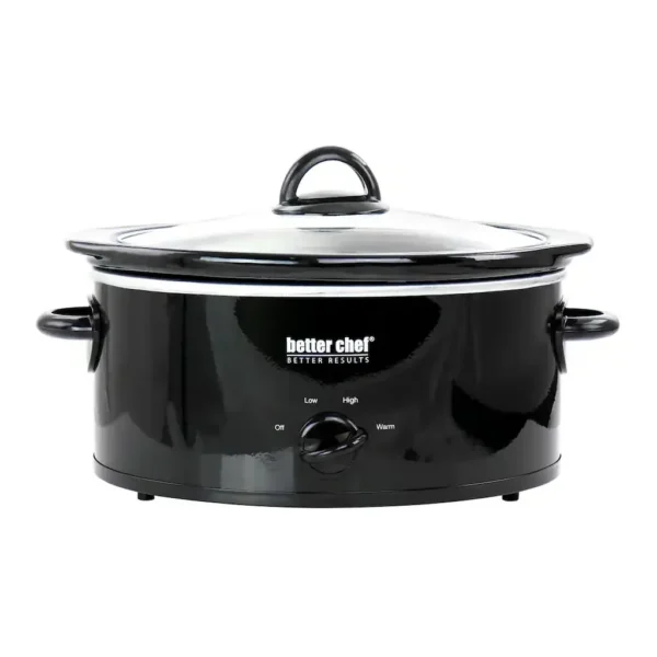 EditionSANI-310117928M-10121466-01 Better Chef 310117928M 3 Quart Oval Slow Cooker with Removable Stoneware Crock - Black