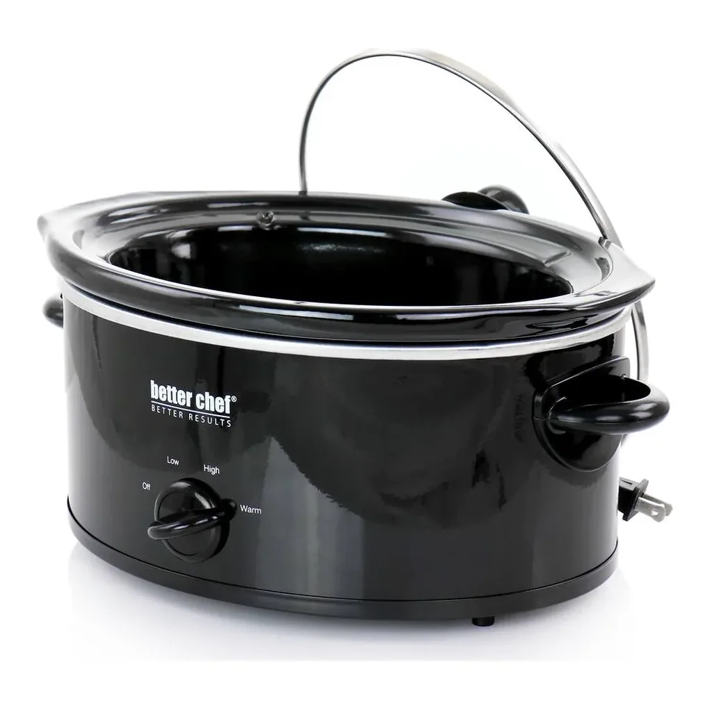 EditionSANI-310117928M-10121466-02 Better Chef 310117928M 3 Quart Oval Slow Cooker with Removable Stoneware Crock - Black