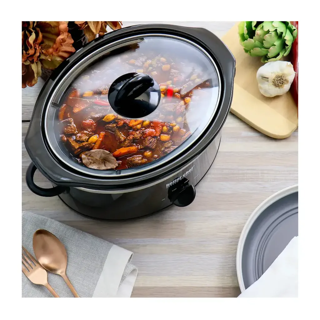 EditionSANI-310117928M-10121466-05 Better Chef 310117928M 3 Quart Oval Slow Cooker with Removable Stoneware Crock - Black