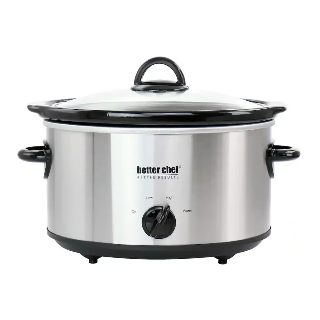 EditionSANI-310117929M-12175800-01 Better Chef 310117929M 4 Quart Oval Slow Cooker with Removable Stoneware Crock in Stainless Steel - Silver