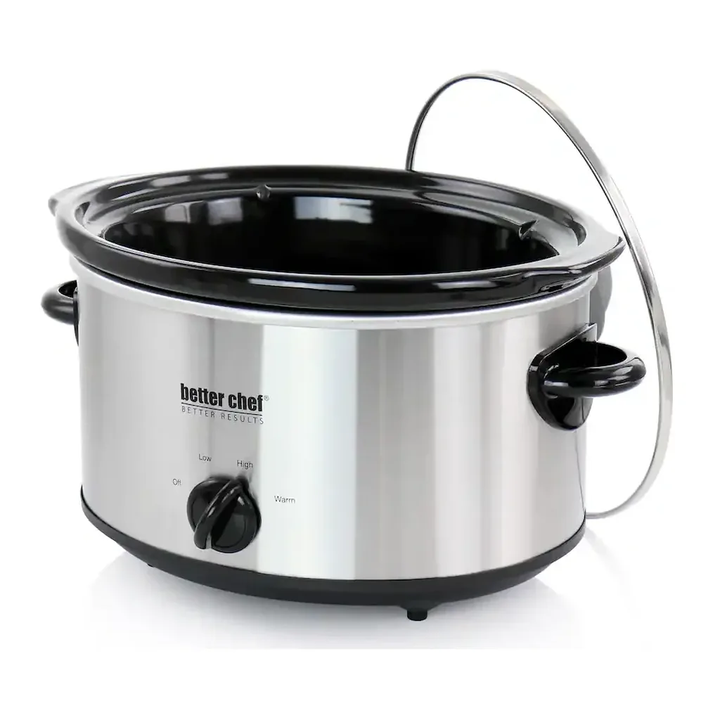EditionSANI-310117929M-12175800-02 Better Chef 310117929M 4 Quart Oval Slow Cooker with Removable Stoneware Crock in Stainless Steel - Silver