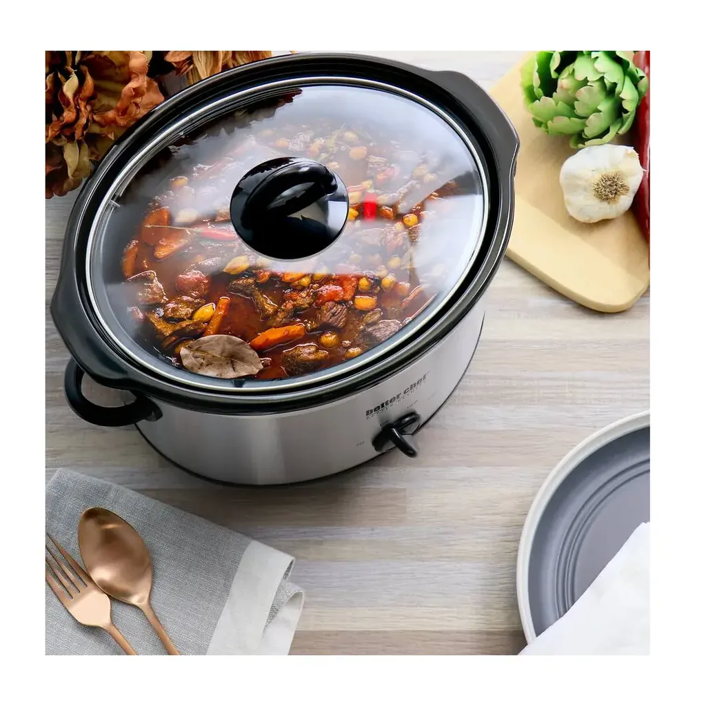 EditionSANI-310117929M-12175800-05 Better Chef 310117929M 4 Quart Oval Slow Cooker with Removable Stoneware Crock in Stainless Steel - Silver