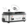 MegaChef - Dual 1.5 Quart Crock Buffet Slow Cooker - Silver – product image 2 MegaChef - Dual 1.5 Quart Crock Buffet Slow Cooker - Silver – product view 2