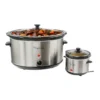 EditionSANI-310120189M-12574533-01 MegaChef 310120189M 8 Quart Slow Cooker with Bouns Mini 0.6 Quart Warmer - Silver
