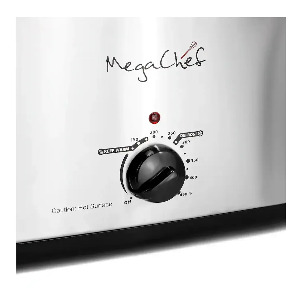 MegaChef - 22 Quart Electric Roaster Oven with High Dome Self-Basting Lid - Silver – product image 3 MegaChef - 22 Quart Electric Roaster Oven with High Dome Self-Basting Lid - Silver – product view 3