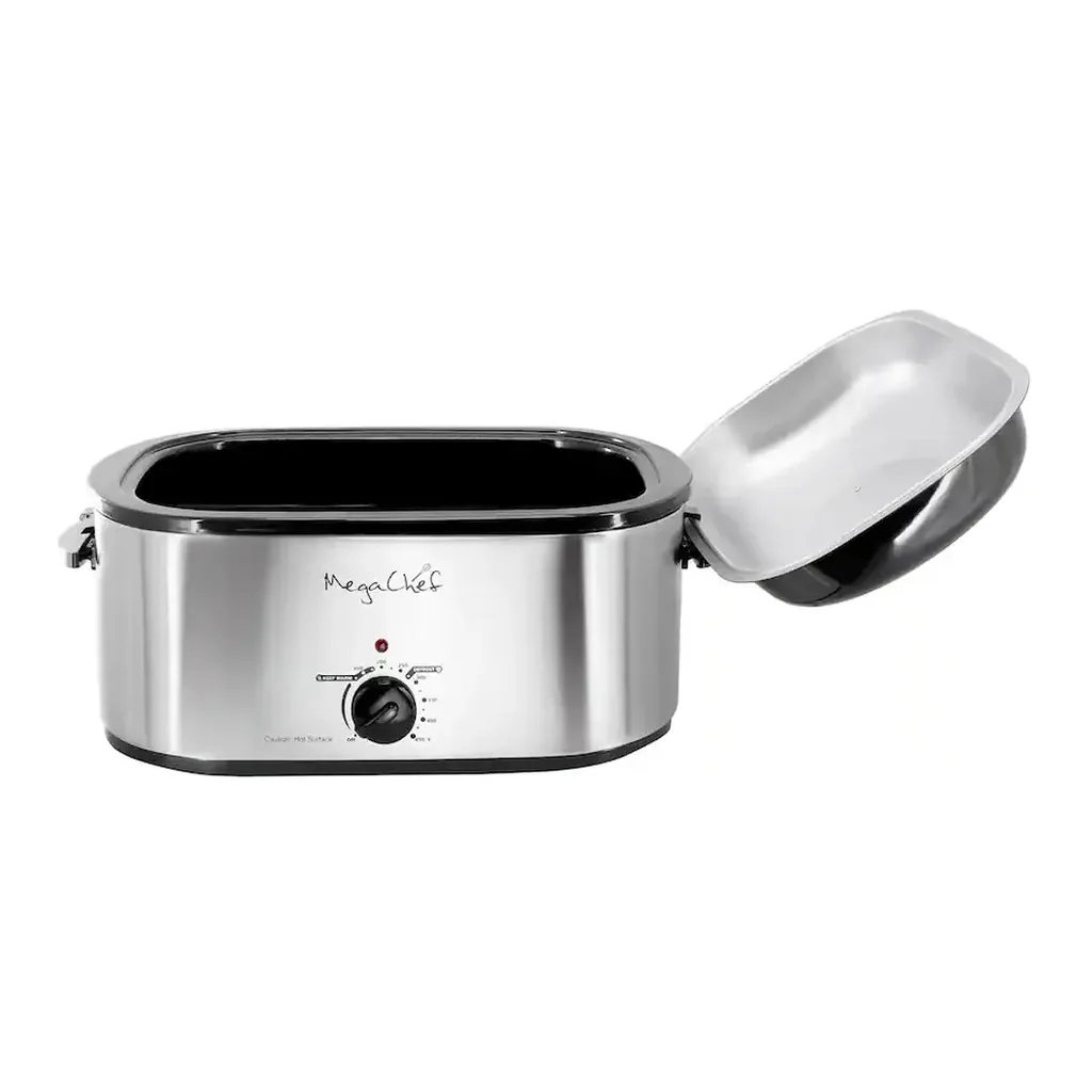 MegaChef - 22 Quart Electric Roaster Oven with High Dome Self-Basting Lid - Silver – product image 6 MegaChef - 22 Quart Electric Roaster Oven with High Dome Self-Basting Lid - Silver – product view 6
