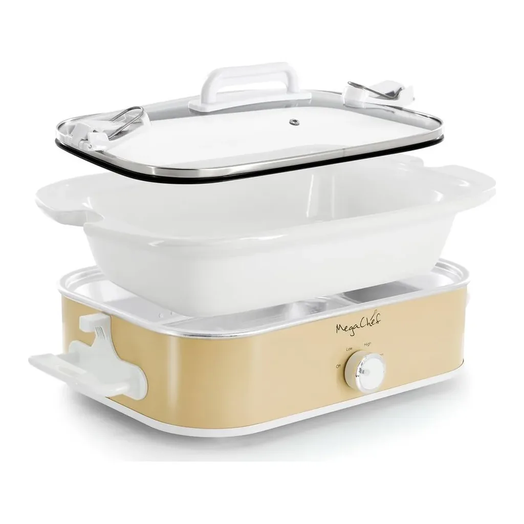 MegaChef - 3.5 Quart Casserole Slow Cooker with 3 Temperature Settings - Cream – product image 2 MegaChef - 3.5 Quart Casserole Slow Cooker with 3 Temperature Settings - Cream – product view 2