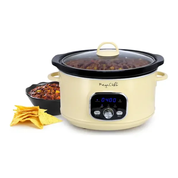 MegaChef - 3.7 Quart Electric Slow Cooker - Ivory – product image 1 MegaChef - 3.7 Quart Electric Slow Cooker - Ivory – product view 1