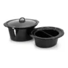 EditionSANI-310122255M-10119803-03 MegaChef 310122255M 6 Quart + 2.6 Quart Split Stainless Steel Electric Slow Cooker in - Silver
