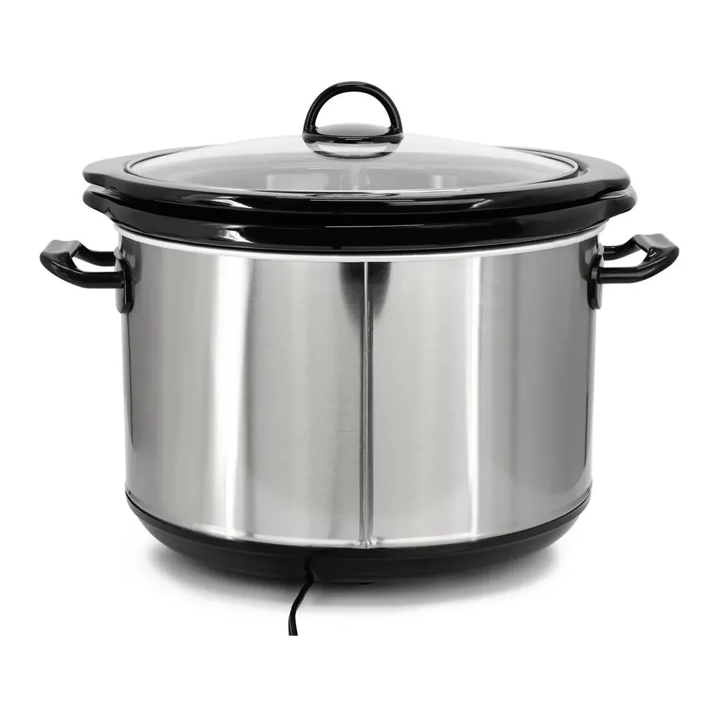 EditionSANI-310122255M-10119803-05 MegaChef 310122255M 6 Quart + 2.6 Quart Split Stainless Steel Electric Slow Cooker in - Silver