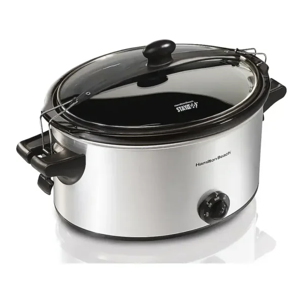 Hamilton Beach - Stay or Go 6 Quart Slow Cooker - Silver – product image 1 Hamilton Beach - Stay or Go 6 Quart Slow Cooker - Silver – product view 1