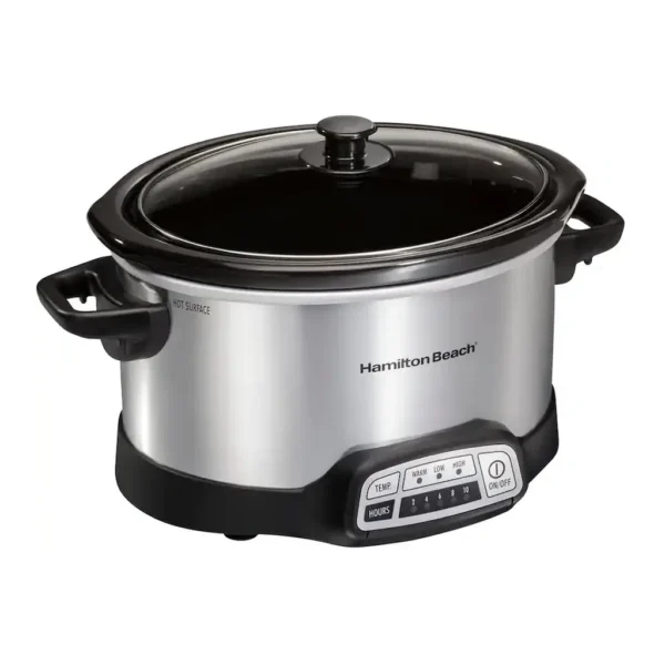 Hamilton Beach - 4 Quart Programmable Slow Cooker - Silver – product image 1 Hamilton Beach - 4 Quart Programmable Slow Cooker - Silver – product view 1