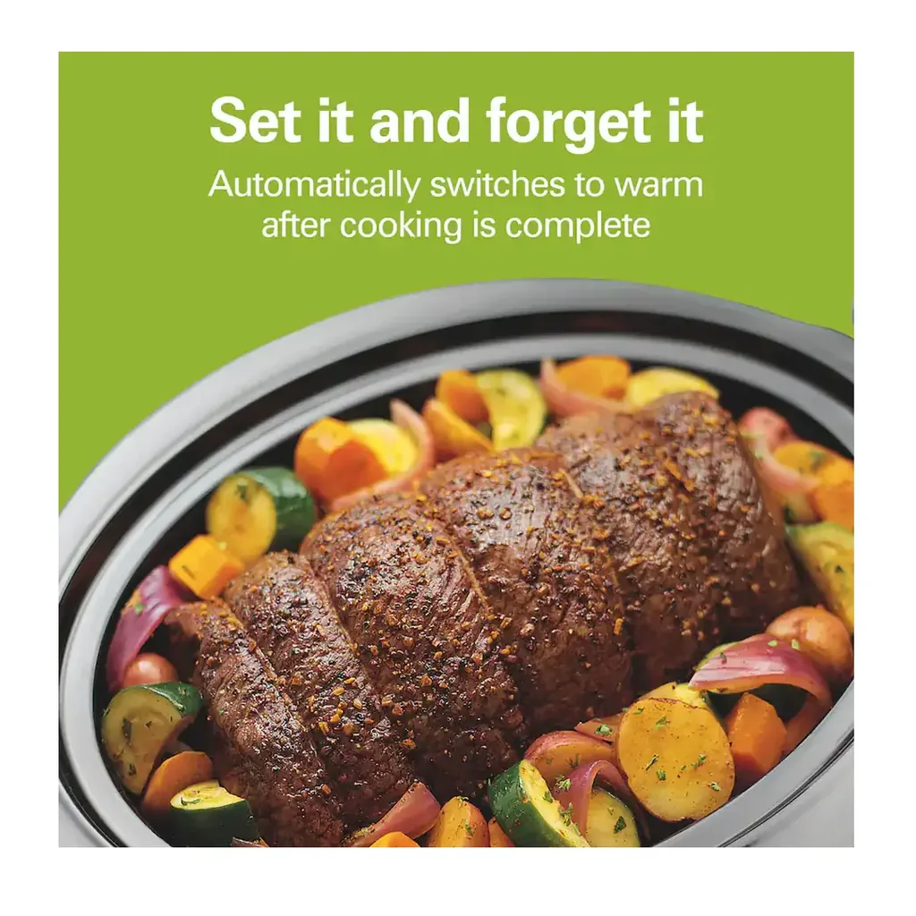 Hamilton Beach - 4 Quart Programmable Slow Cooker - Silver – product image 3 Hamilton Beach - 4 Quart Programmable Slow Cooker - Silver – product view 3