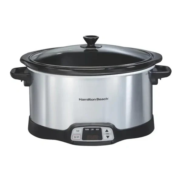 Hamilton Beach - 8 Quart Programmable Set & Forget Slow Cooker - Stainless Steel – product image 1 Hamilton Beach - 8 Quart Programmable Set & Forget Slow Cooker - Stainless Steel – product view 1