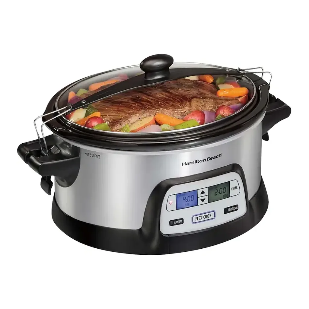 Hamilton Beach - FlexCook 6 Qt Digital Slow Cooker - Silver – product image 1 Hamilton Beach - FlexCook 6 Qt Digital Slow Cooker - Silver – product view 1
