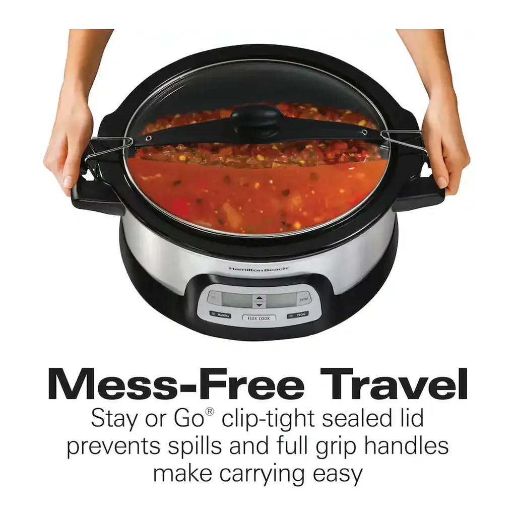 Hamilton Beach - FlexCook 6 Qt Digital Slow Cooker - Silver – product image 6 Hamilton Beach - FlexCook 6 Qt Digital Slow Cooker - Silver – product view 6