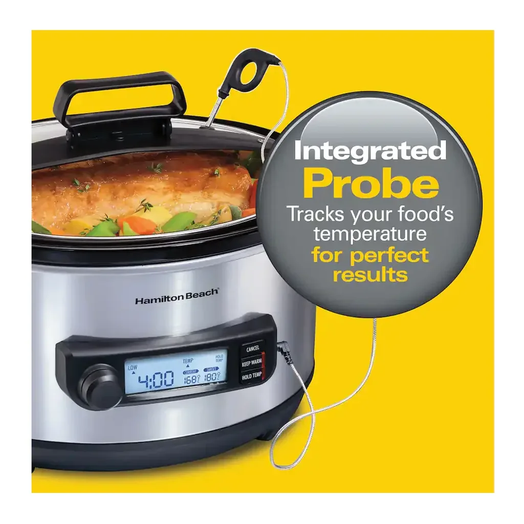 Hamilton Beach - Temp Tracker 6 Qt Digital Slow Cooker - Stainless Steel – product image 3 Hamilton Beach - Temp Tracker 6 Qt Digital Slow Cooker - Stainless Steel – product view 3
