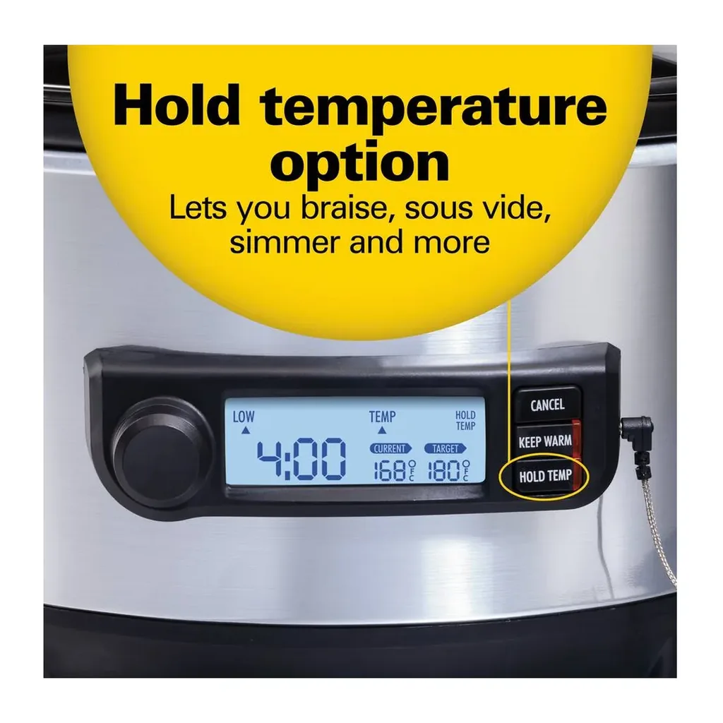 Hamilton Beach - Temp Tracker 6 Qt Digital Slow Cooker - Stainless Steel – product image 4 Hamilton Beach - Temp Tracker 6 Qt Digital Slow Cooker - Stainless Steel – product view 4
