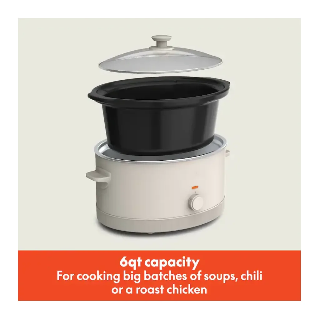 Bella - 6-qt. Manual Slow Cooker - Oatmilk – product image 2 Bella - 6-qt. Manual Slow Cooker - Oatmilk – product view 2