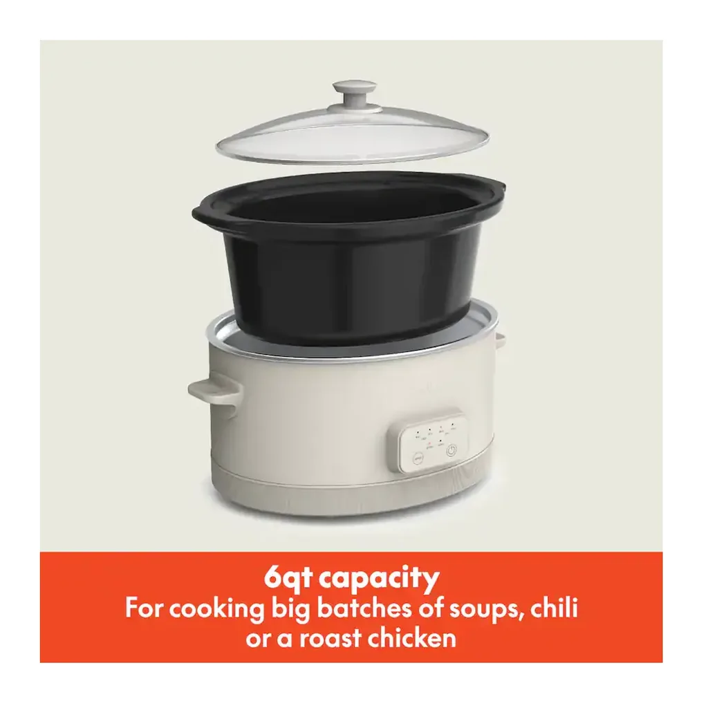 Bella - 6-qt. Programmable Slow Cooker - Oatmilk – product image 2 Bella - 6-qt. Programmable Slow Cooker - Oatmilk – product view 2