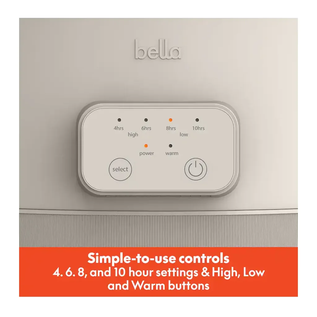 Bella - 6-qt. Programmable Slow Cooker - Oatmilk – product image 3 Bella - 6-qt. Programmable Slow Cooker - Oatmilk – product view 3