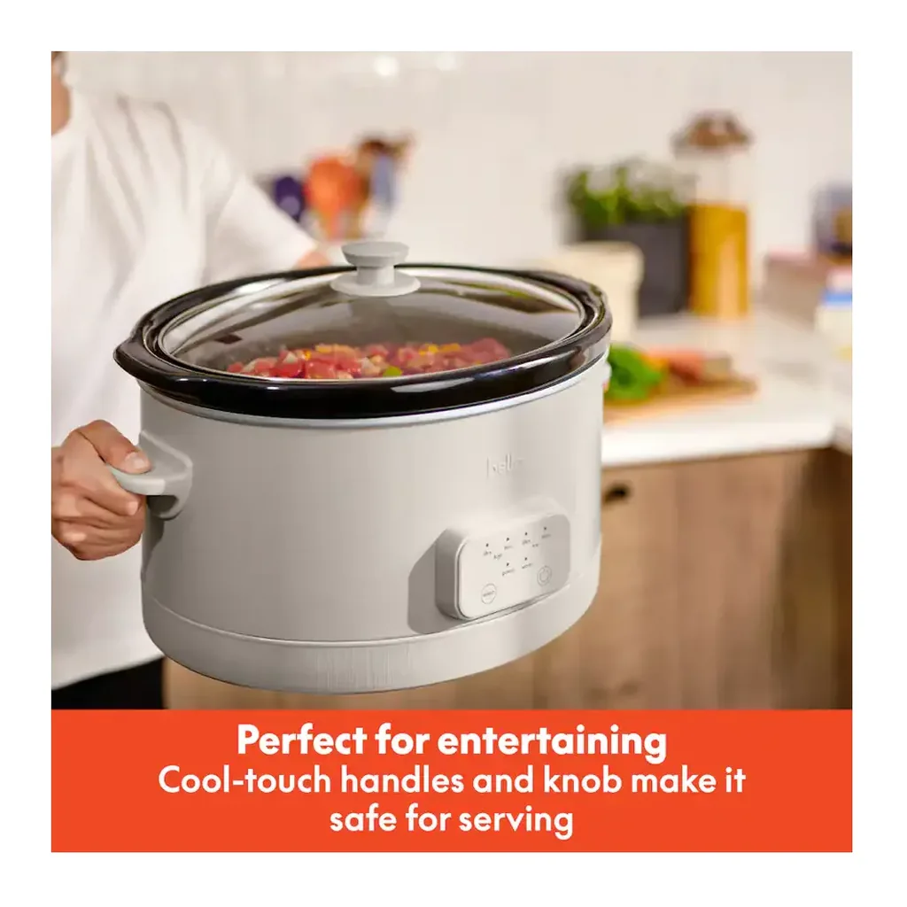 Bella - 6-qt. Programmable Slow Cooker - Oatmilk – product image 6 Bella - 6-qt. Programmable Slow Cooker - Oatmilk – product view 6