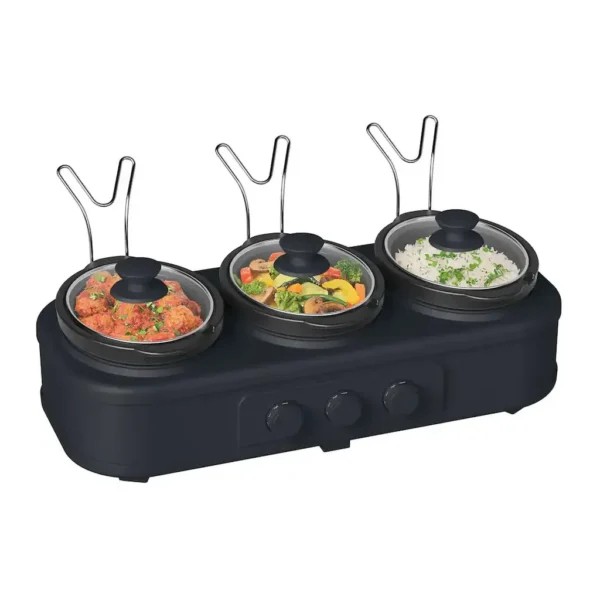 Bella - SAVOR Triple 1.5-qt. Slow Cooker - Slate – product image 1 Bella - SAVOR Triple 1.5-qt. Slow Cooker - Slate – product view 1